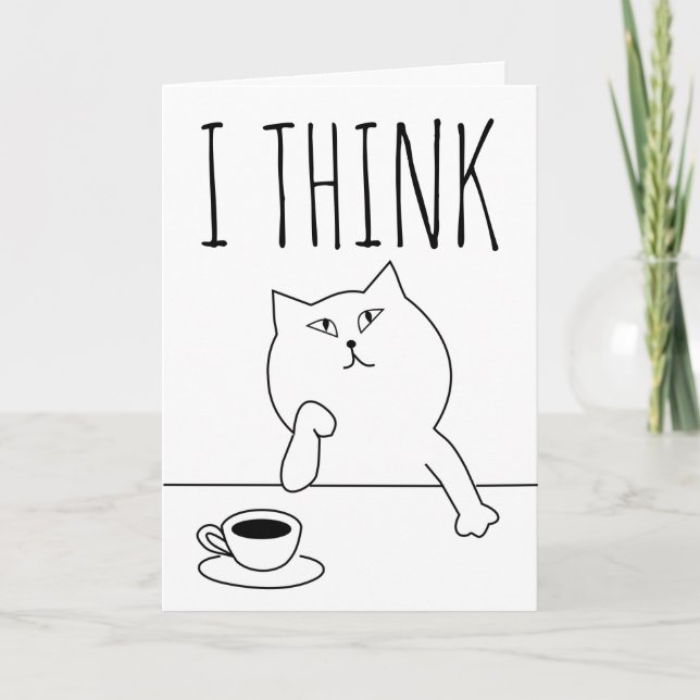 PENSANDO EM SEUS CARTÕES DE GREETING DE GATO DE CA (Frente)