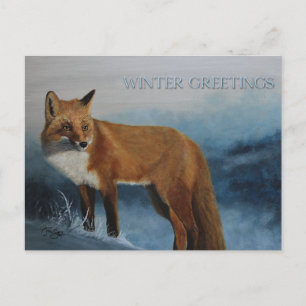 Pensando Em Você Cartão Postal Winter Fox