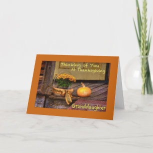 Pensando em você no Cartão da neta de Ação de Graç