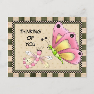 Pensando em você Saudando o cartão postal