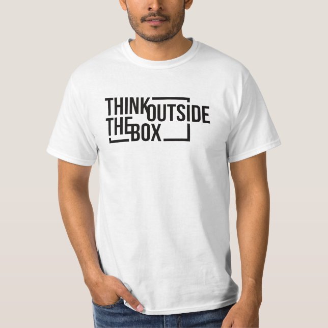 Pensar fora da caixa - t-shirt de texto (Frente)