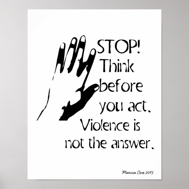 Pense antes de agir como Poster (Frente)