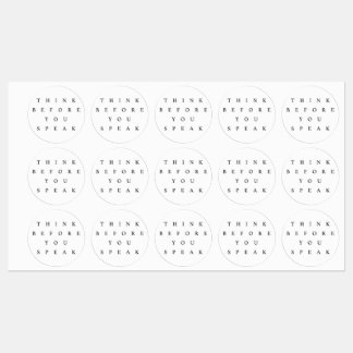Pense antes de falar sobre o adesivo