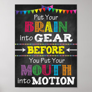 Pense antes de falar sobre o Poster imprimível