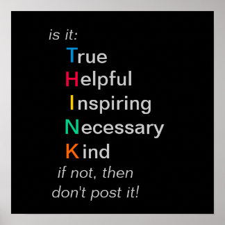 PENSE - antes de postar - poster