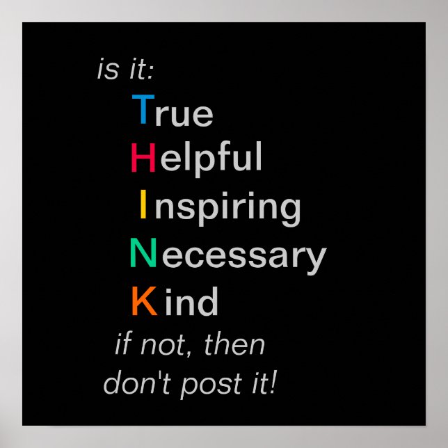 PENSE - antes de postar - poster (Frente)