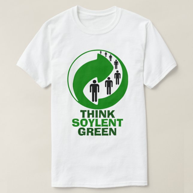 Pense em T-Shirt Verde Soylent (Frente do Design)