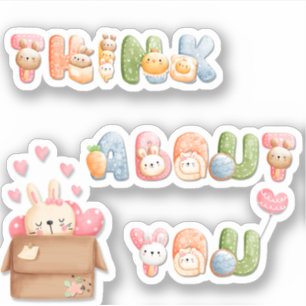 Pense em Você Adesivo de Vinil Cute Valentine