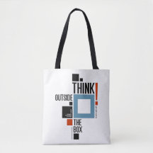 Pense fora da caixa Tote Bag Inspiracional