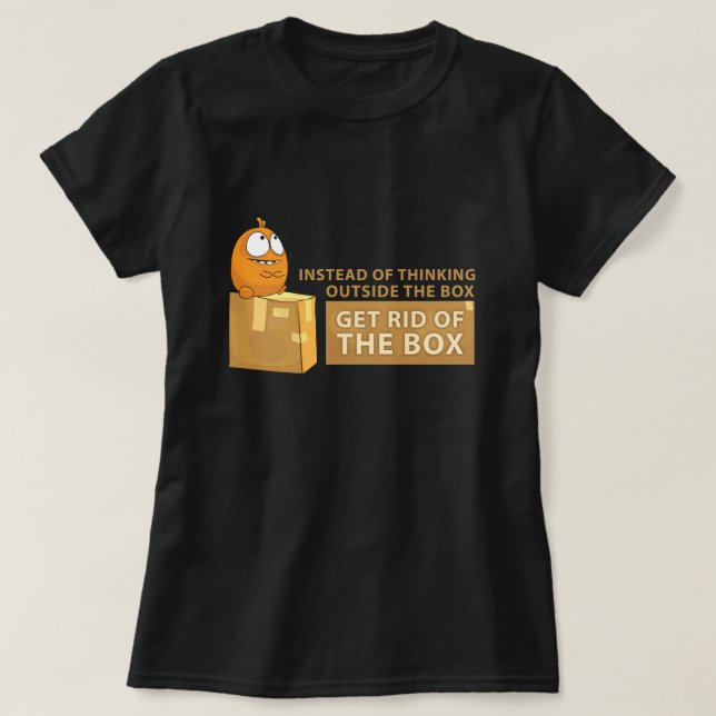 "Pense fora t-shirt da caixa" (Frente do Design)