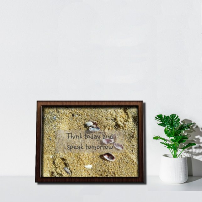 Pense hoje e fale amanhã poster de foto do mar (Criador carregado)