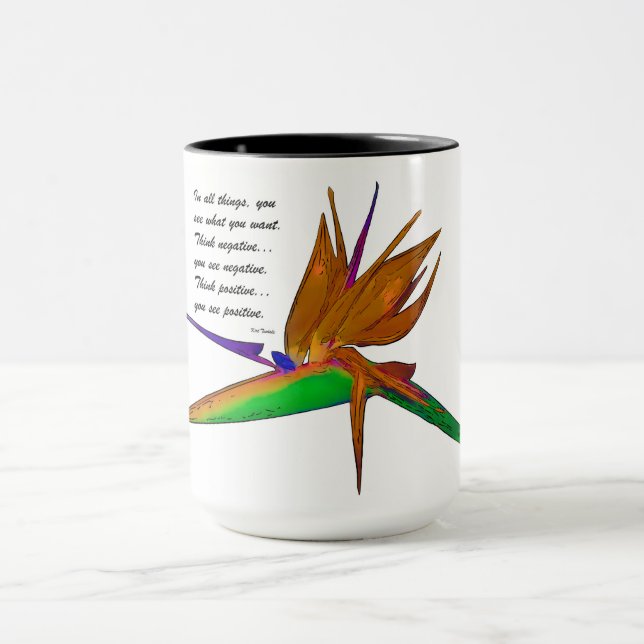 Pense na caneca de café personalizada positiva (Centro)