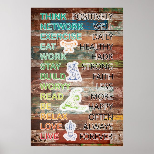 Pense na decoração positiva do Poster (Frente)