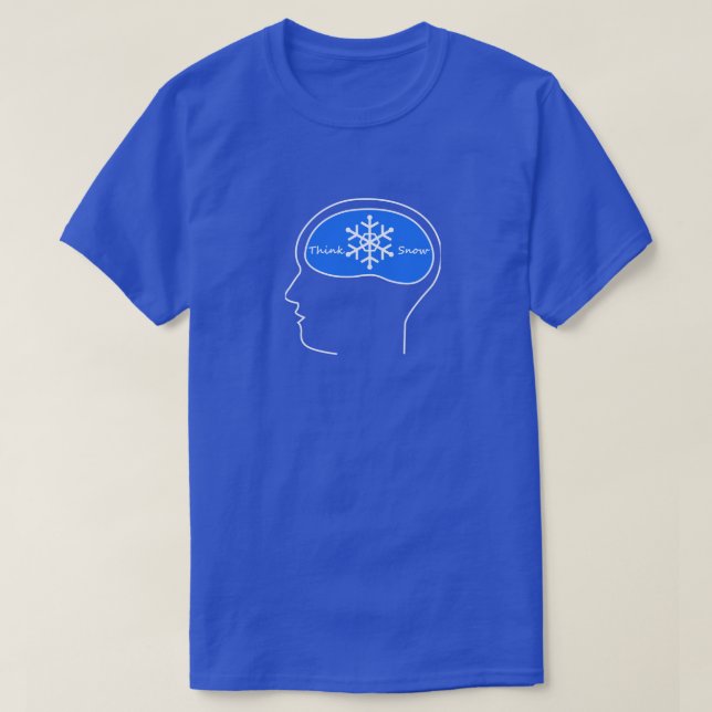 pense na neve! e camiseta de esqui (Frente do Design)