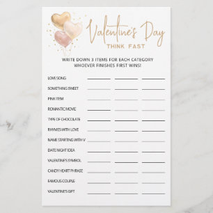 Pense rápido no dia de os namorados, pense rápido