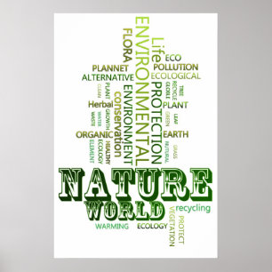 Pense verde ambiental da natureza do poster