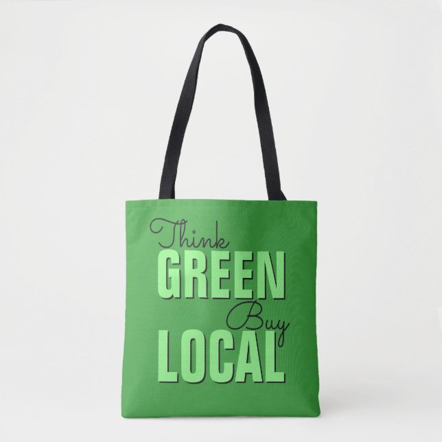Pense verde, bolsas locais do Comprar (Frente)