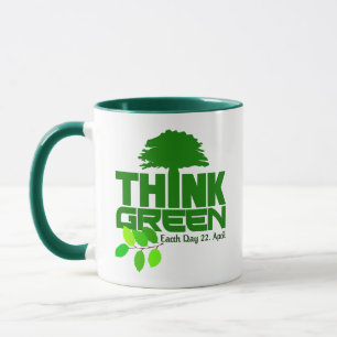 pense verde de canecas de monograma personalizadas