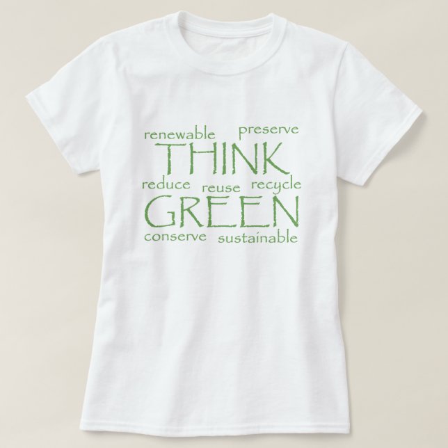 pense verde Palavras Buzz T-Shirt (Frente do Design)
