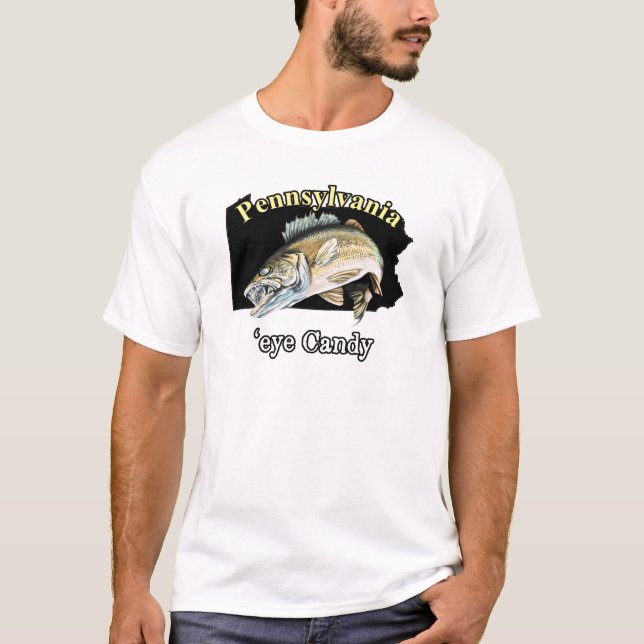 Pensilvânia 'Eye Candy Walleye Fish T-Shirt (Frente)