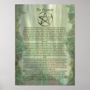 Pentacle no poster de madeira da informação