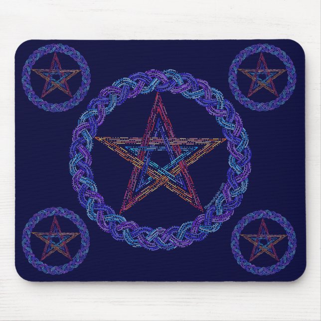 Pentagram Art Pagan Wicca Mousepad (Frente)