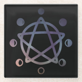 Pentagrama de Wicca cúbica e fases da lua Porta co
