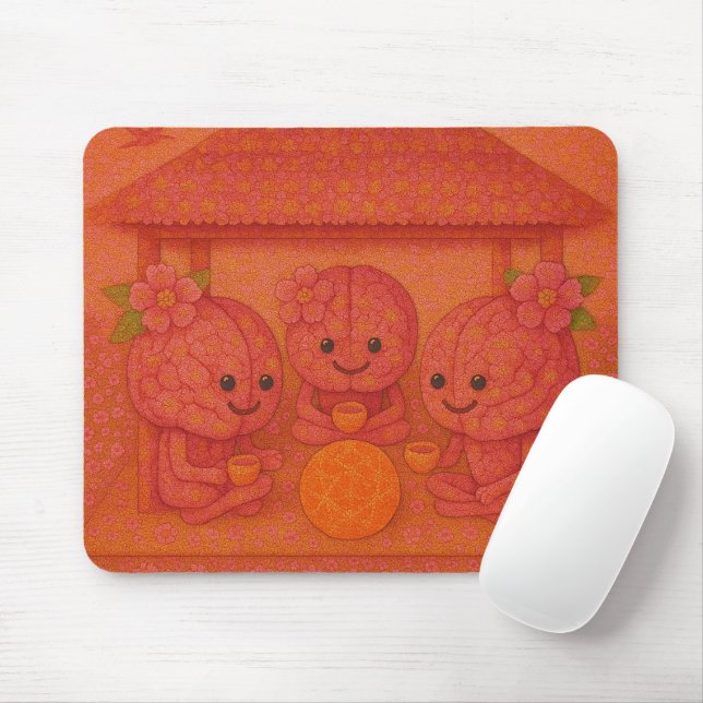 Penteado de Cérebro Rosa Mousepad (Com mouse)