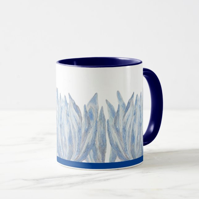 Pentes de giz azul em uma caneca combinada (Frente Esquerda)