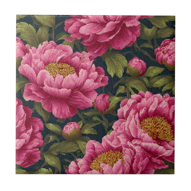 Peões Rosa Pixelados Azulejos Cerâmicos Para Bath  (Frente)