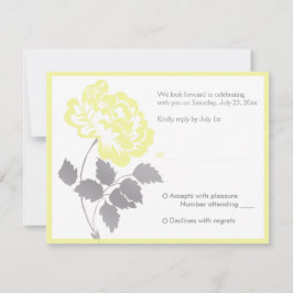 Peônia Amarela em Cartão de Resposta Branco