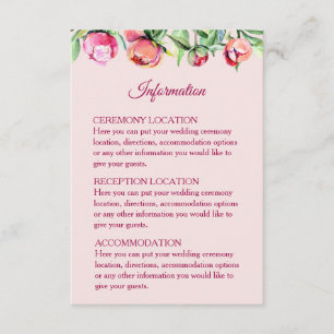 Peônias bonito que Wedding cartões de informaç