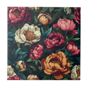 Peonias Botânicas Azulejos Cerâmicos Para Chão Int