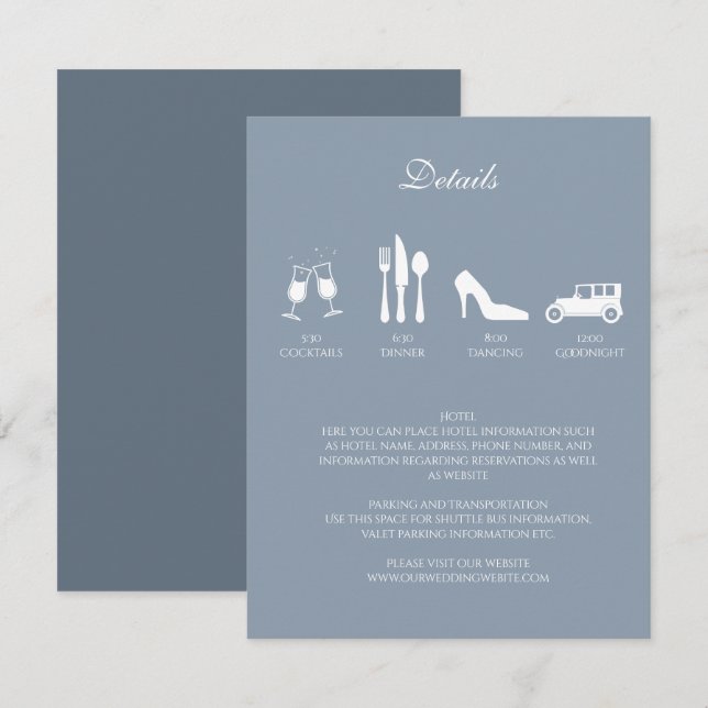 Peônias Brancas com Convite de Detalhes em Azul Po (Frente/Verso)