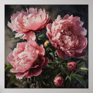 Peônias cor-de-rosa Impressão
