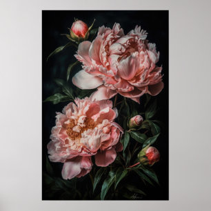 Peônias cor-de-rosa Impressão