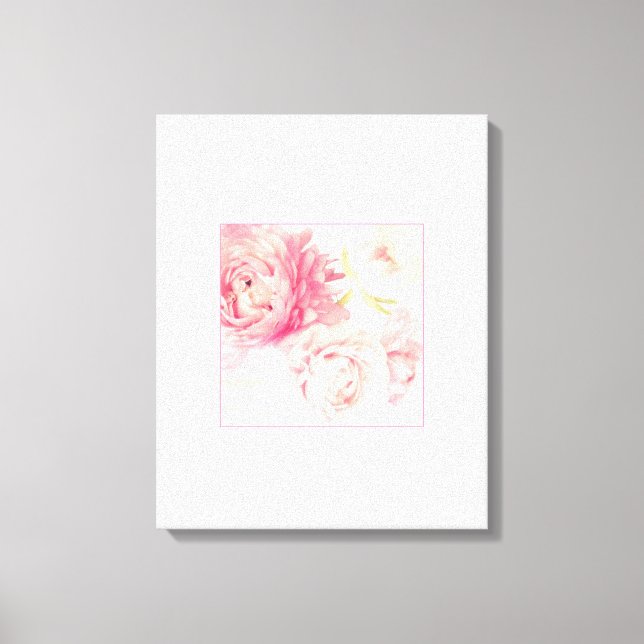 Peônias cor-de-rosa Impressão de Arte Canvas esten (Frente)