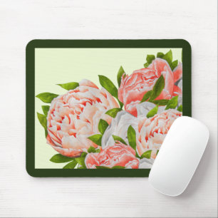 Peônias cortadas em um mouse Pad
