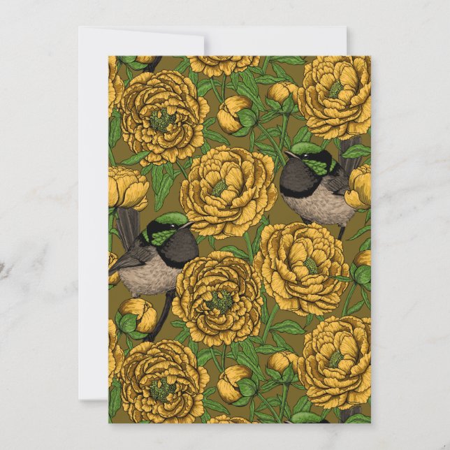 Peônias e wrenes (Frente)