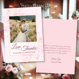 Peônias Rosa Amor & Agradecimento Foto & Nota Casa