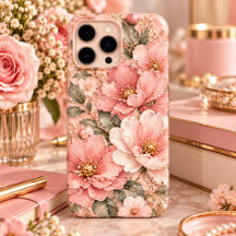 Peônias Rosa Bege Dourado Rosa Botânico