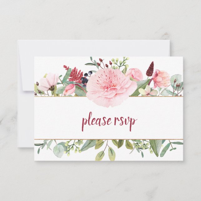 Peônias Rosa Pálido Folhagens RSVP (Frente)
