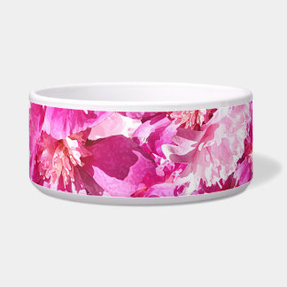 Peônias Rosa Vibrante Tigela de Estimação Floral Q