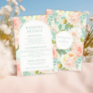 Peonies Aquarela Cartões Pormenorizados De Casamen
