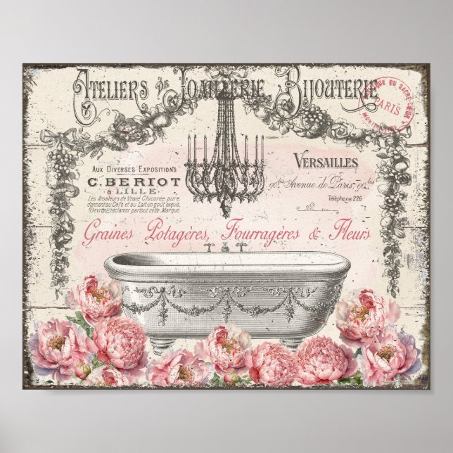 Peonies Chandelier Poster (Frente)