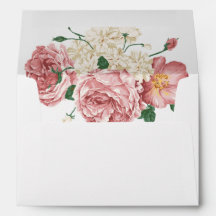 Peonies Florais e Rosa retorna endereço Envelope