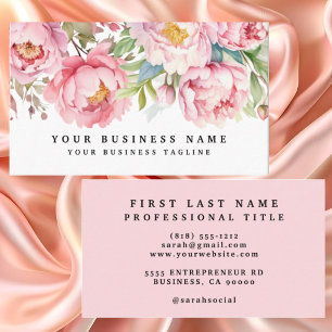 Peonies Flowers Cartões de visitas