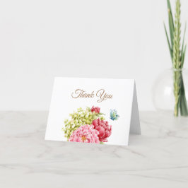 Peonies Hydrangea Cartões de agradecimentos Vazio