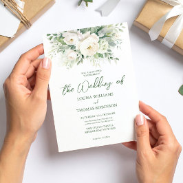 Peony e Convite de casamento de Creme de Aquarela