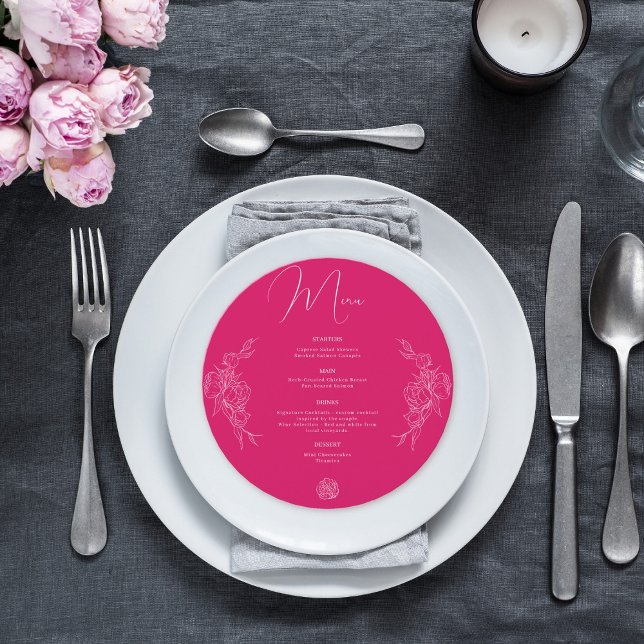 Peony Elegance Wedding Menu (Criador carregado)